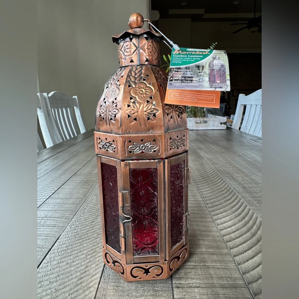 Decorative Garden Tea-light Candle Lantern (NWT)